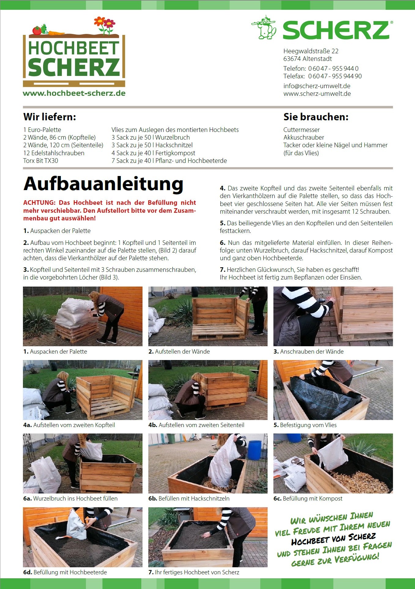Das Scherz-Hochbeet Komplett-Set